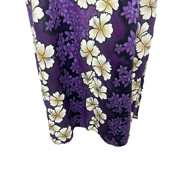 Hilo Hattie Hawaiian Dress Womens 18 Purple Hibiscus Floral Maxi Sundress Vtg - Picture 5 of 10